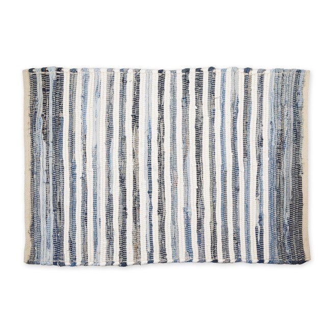 Multi Denim Rag Rug 2X3Ft, BLUE, hi-res image number null