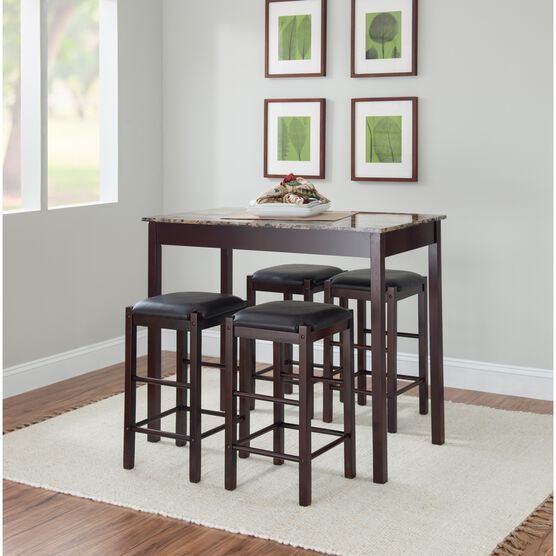Lancer 5-Pc. Tavern Set Espresso Faux Marble, , alternate image number null