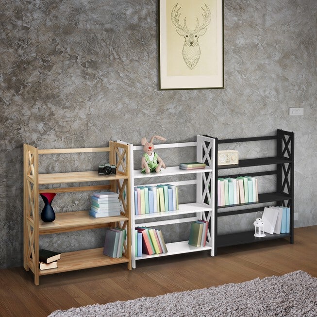Montego 3-Shelf Folding Bookcase - White, , alternate image number null