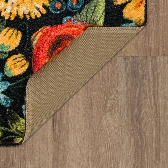 Chalkboard Flowers Kitchen Rug, , alternate image number null