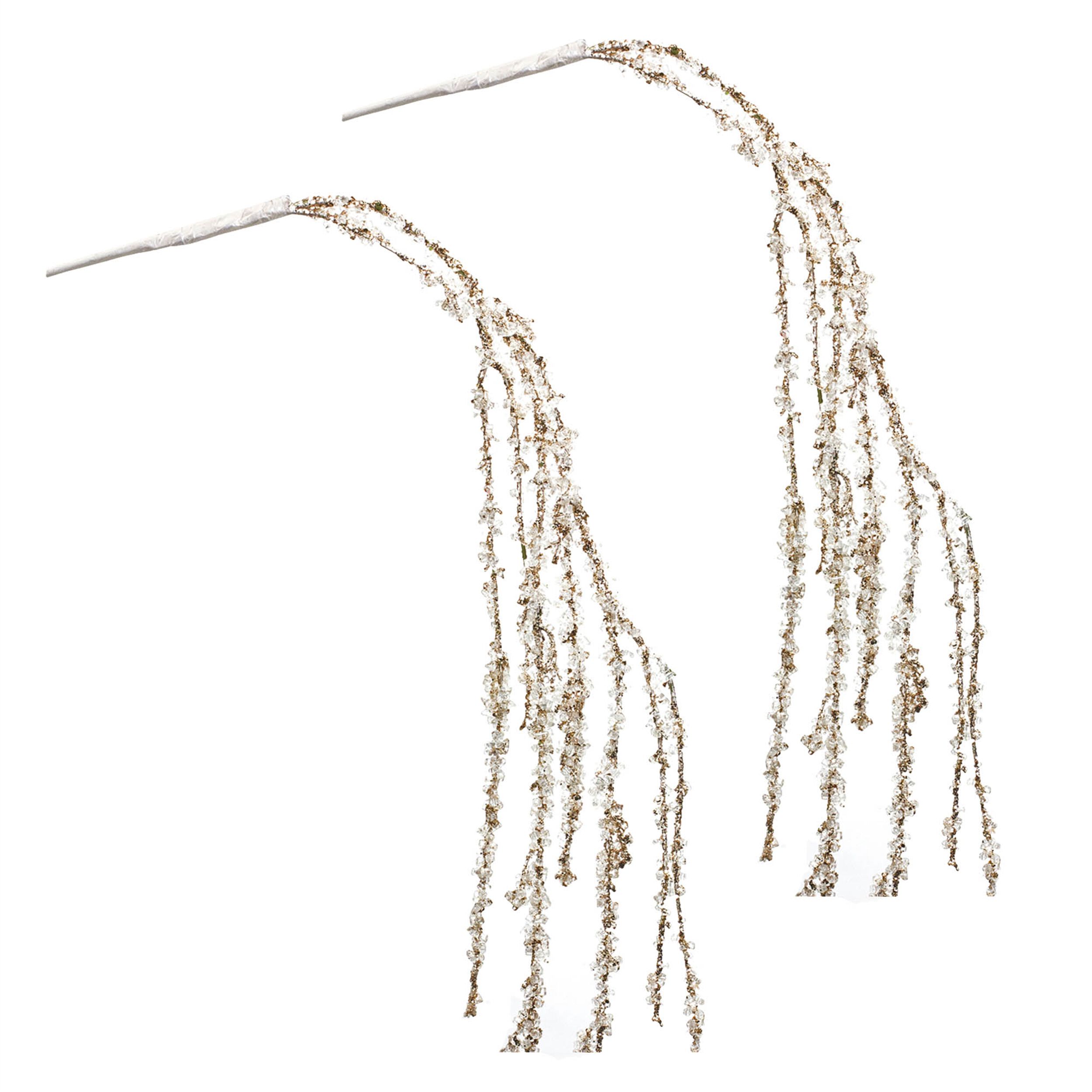 Silver Glitter Branch (Set of 2), WHITE SILVER, alternate image number 2
