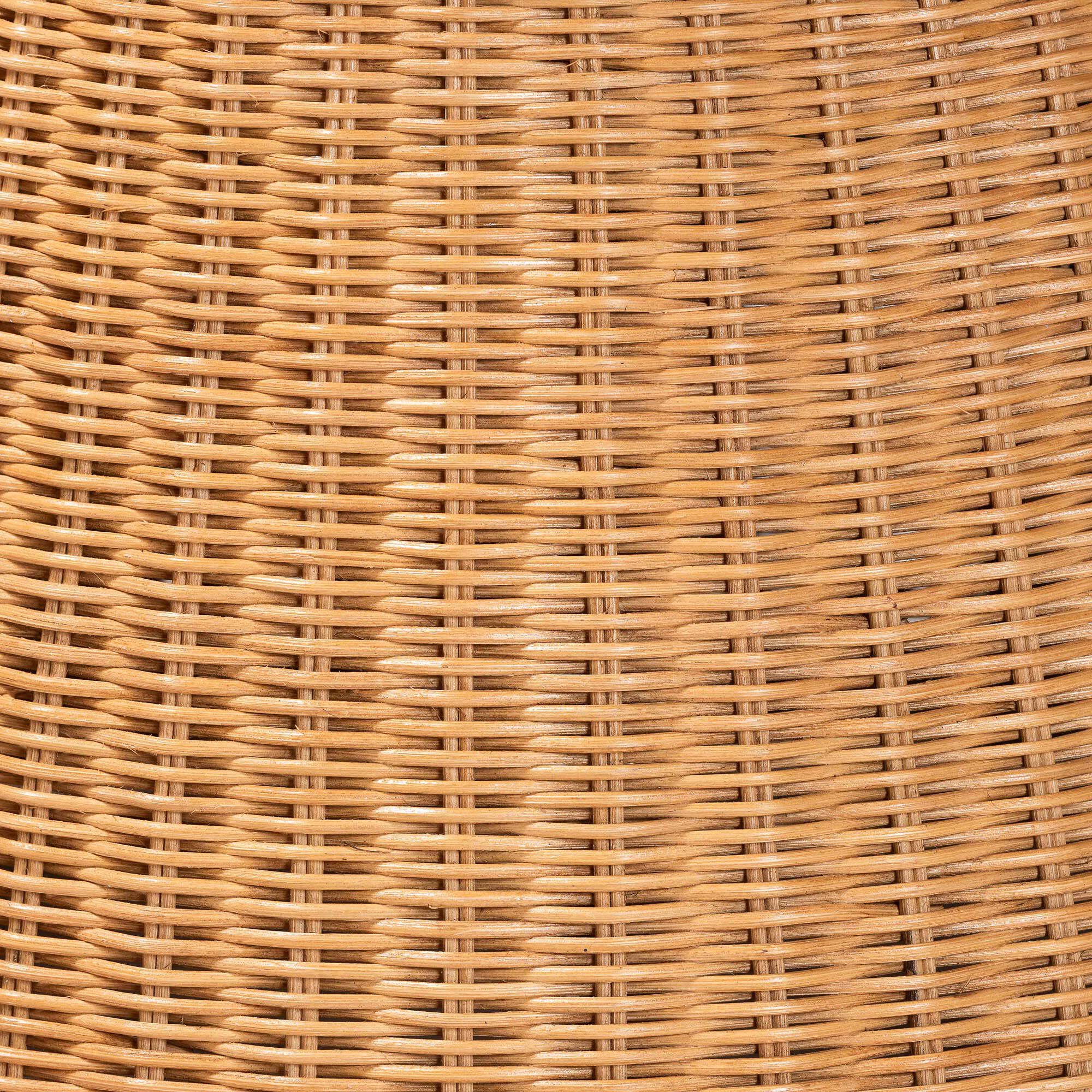 Nina Bohemian Light Honey Braided Rattan End Table with Glass Tabletop, NATURAL, alternate image number 3