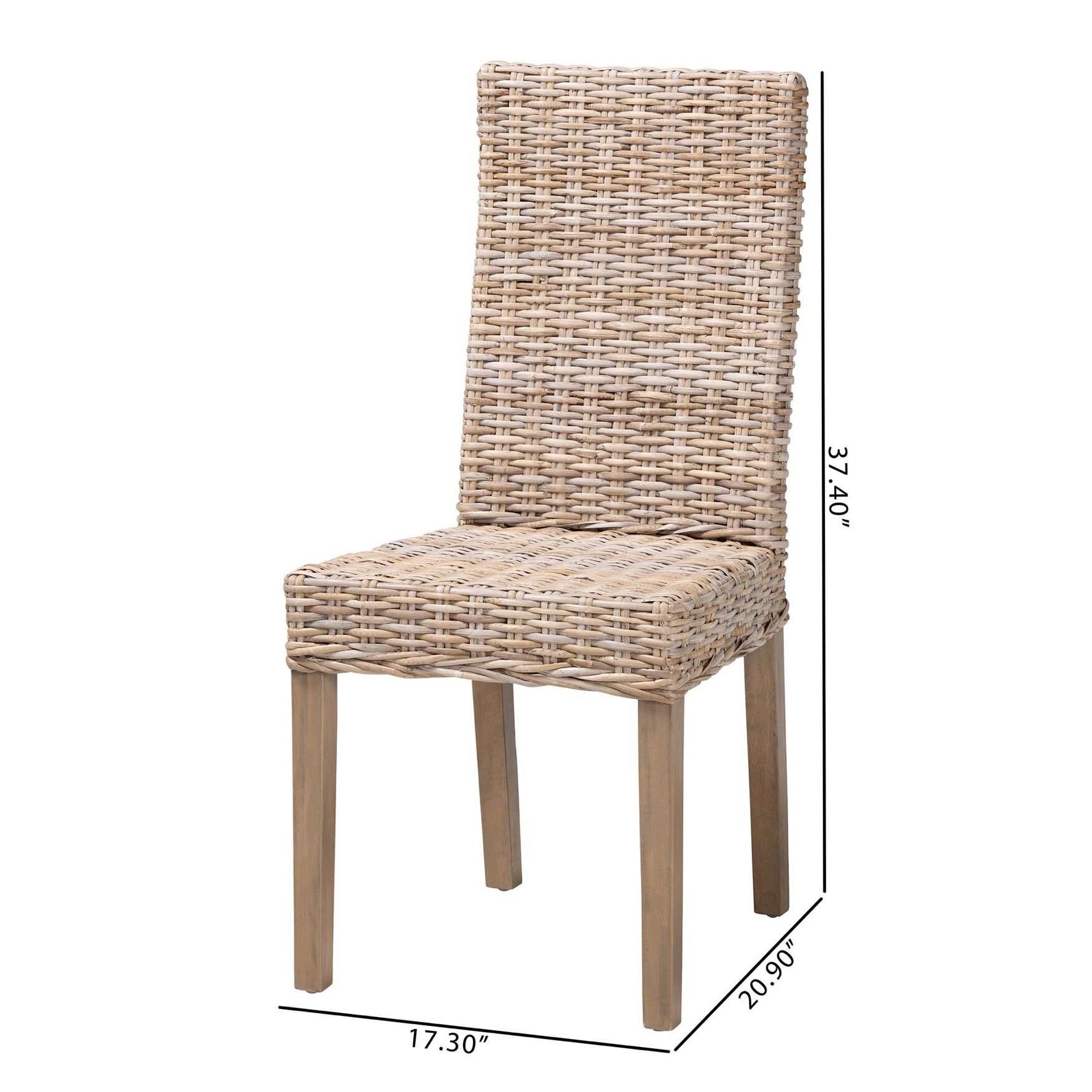 Nevina Bohemian Grey Kubu Rattan and Mango Wood Dining Chair, , alternate image number 14