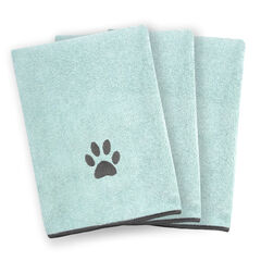 Embroidered Microfiber Pet Towel, Small, 3 Pieces