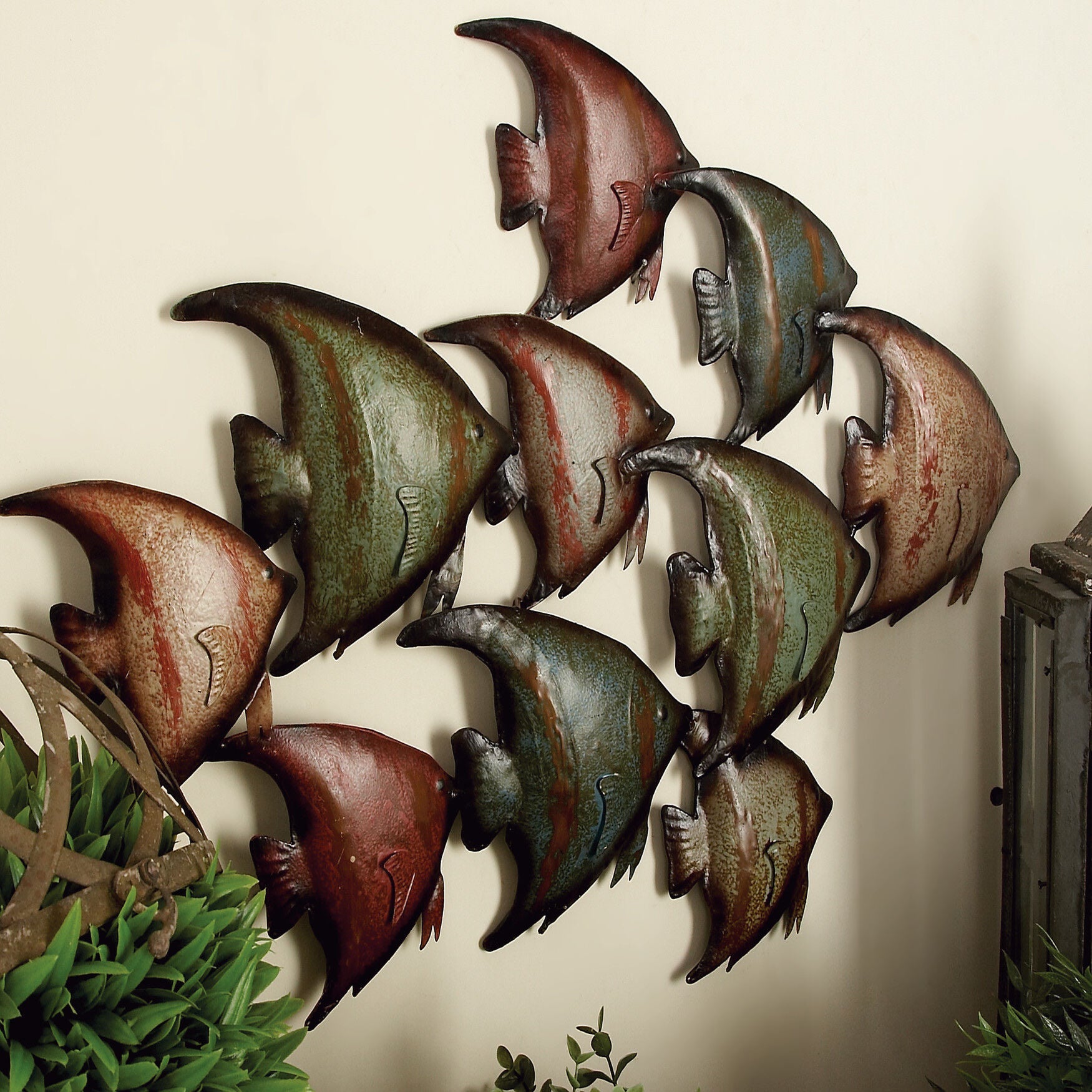 Multi Colored Metal Coastal Fish Wall Decor, , alternate image number 7