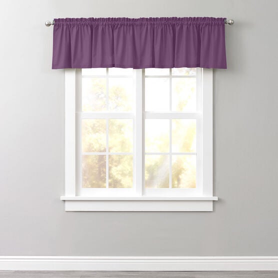Poly Cotton Canvas Rod-Pocket Valance, GRAPE, hi-res image number null