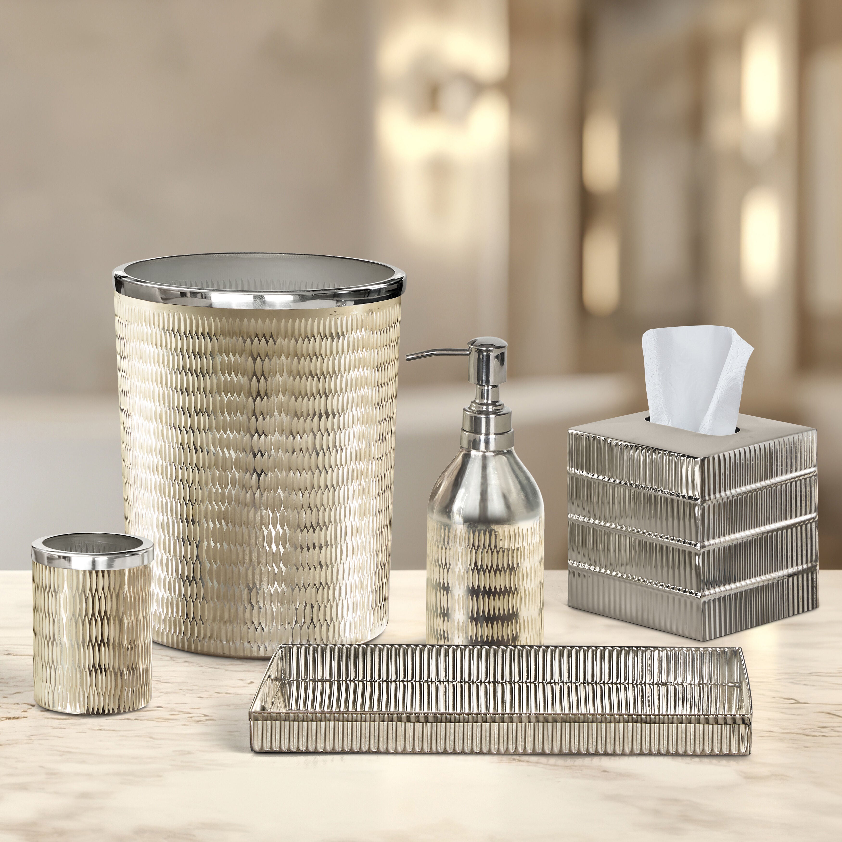 TANNA BATH ACCESSORIES TUMBLER, TURQUOISE, alternate image number 1