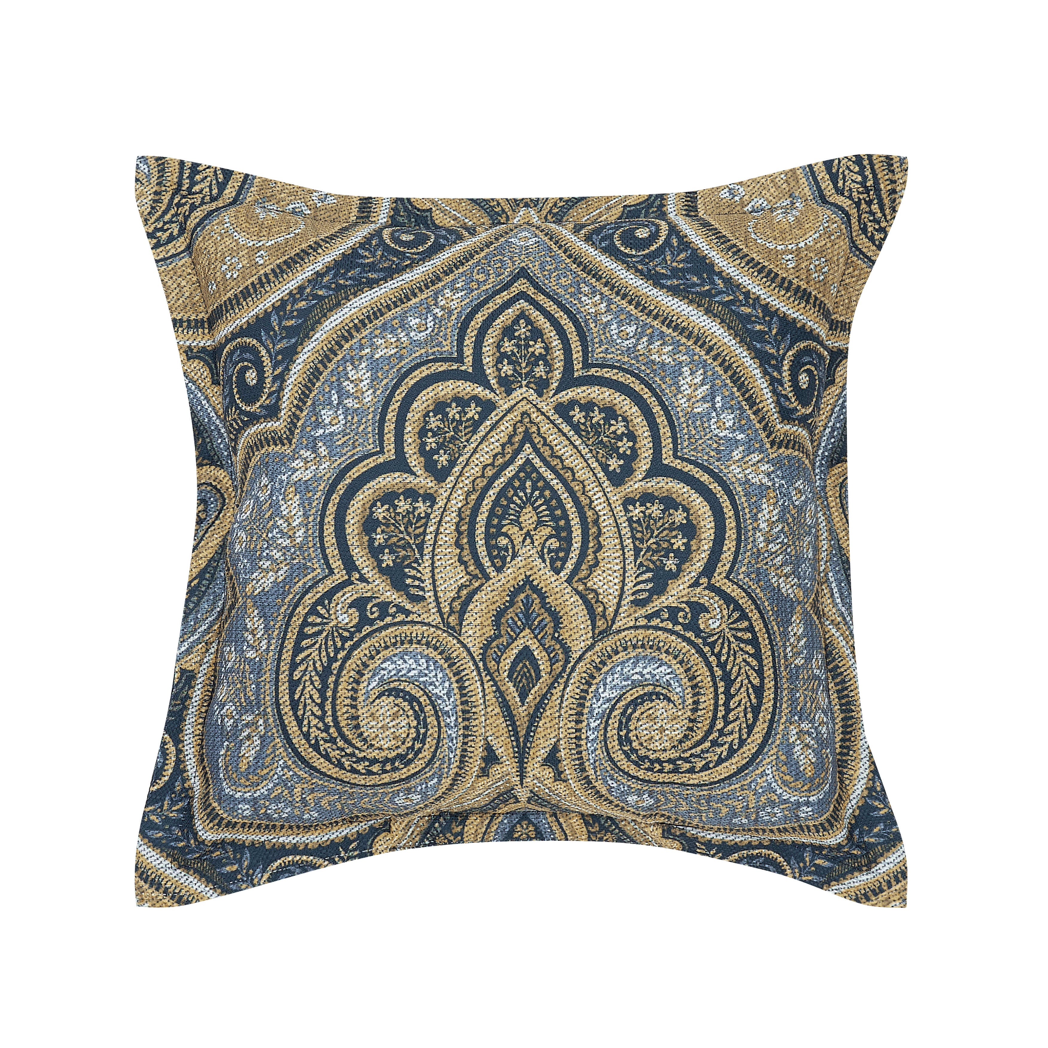 Messina Navy 18 Inch Square Decorative Throw Pillow, NAVY, hi-res image number 0