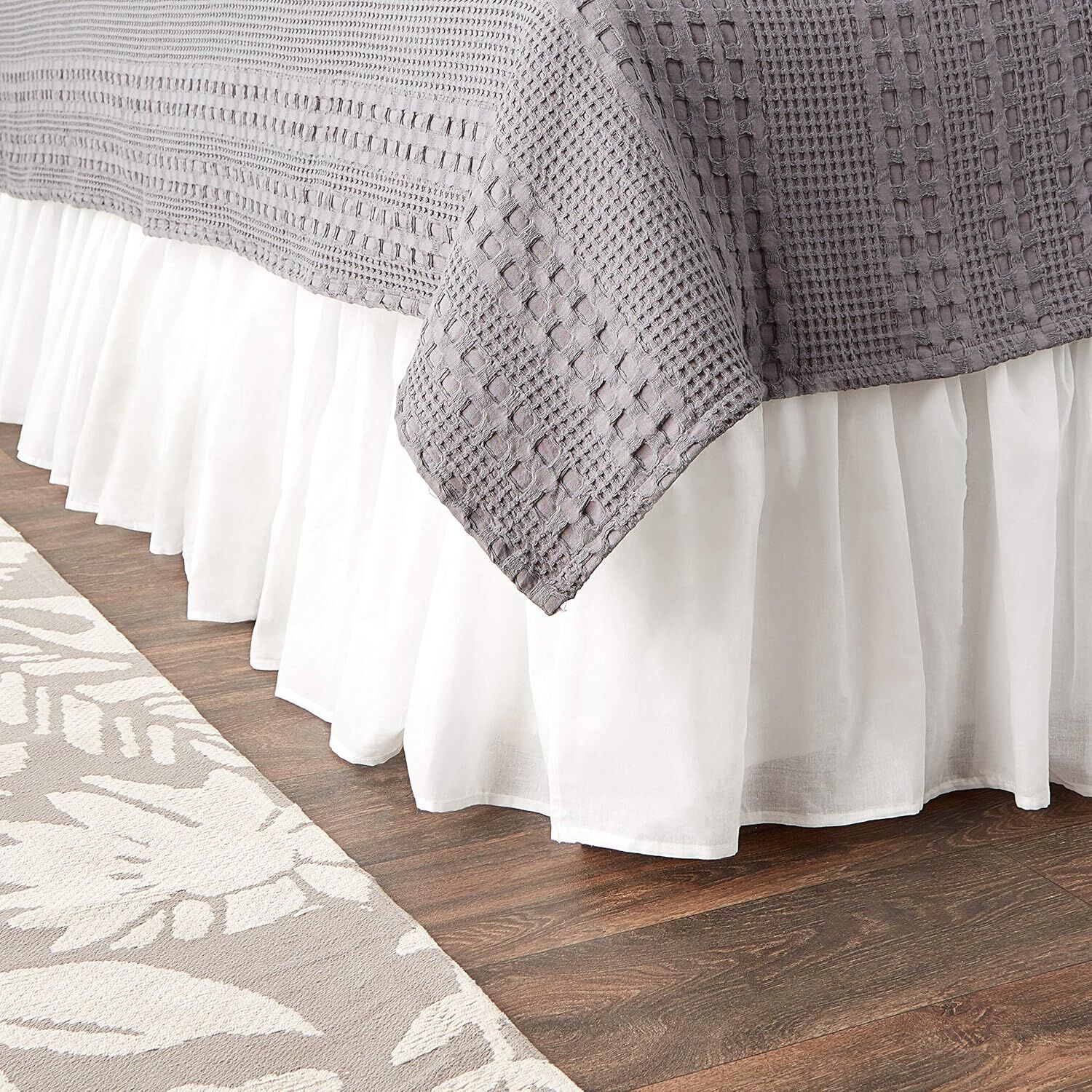 Cotton Voile Bedskirt, WHITE, hi-res image number 0