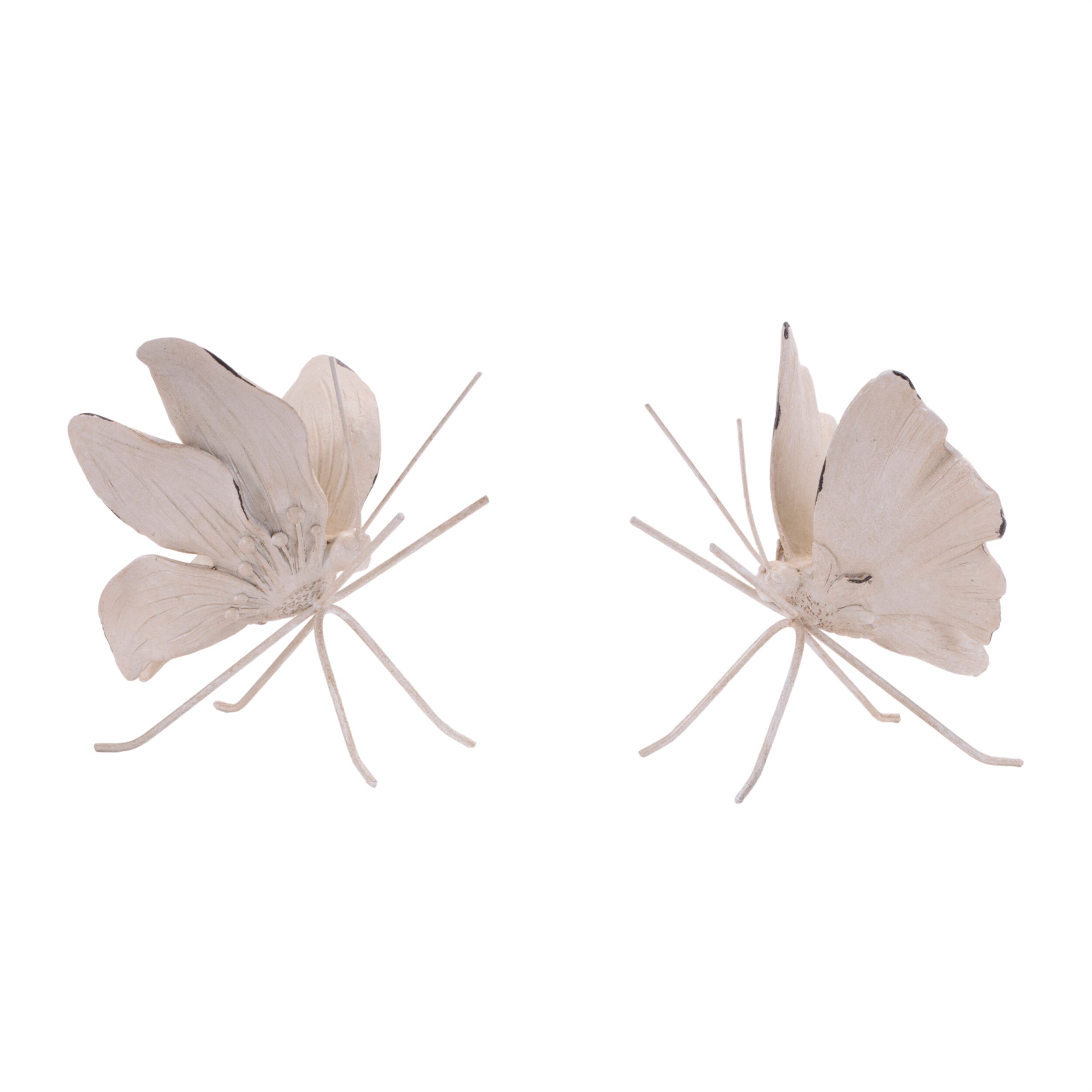 Flower Petal Butterfly Shelf Sitter Set of 2, BEIGE, hi-res image number 0