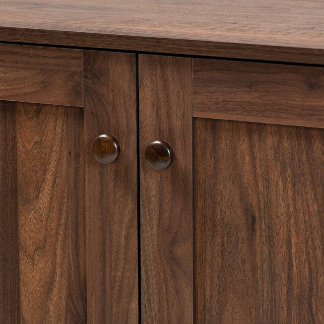 Nissa Modern and Contemporary Walnut Brown Finished Wood 2-Door Shoe Storage Cabinet, WALNUT BROWN, alternate image number 5