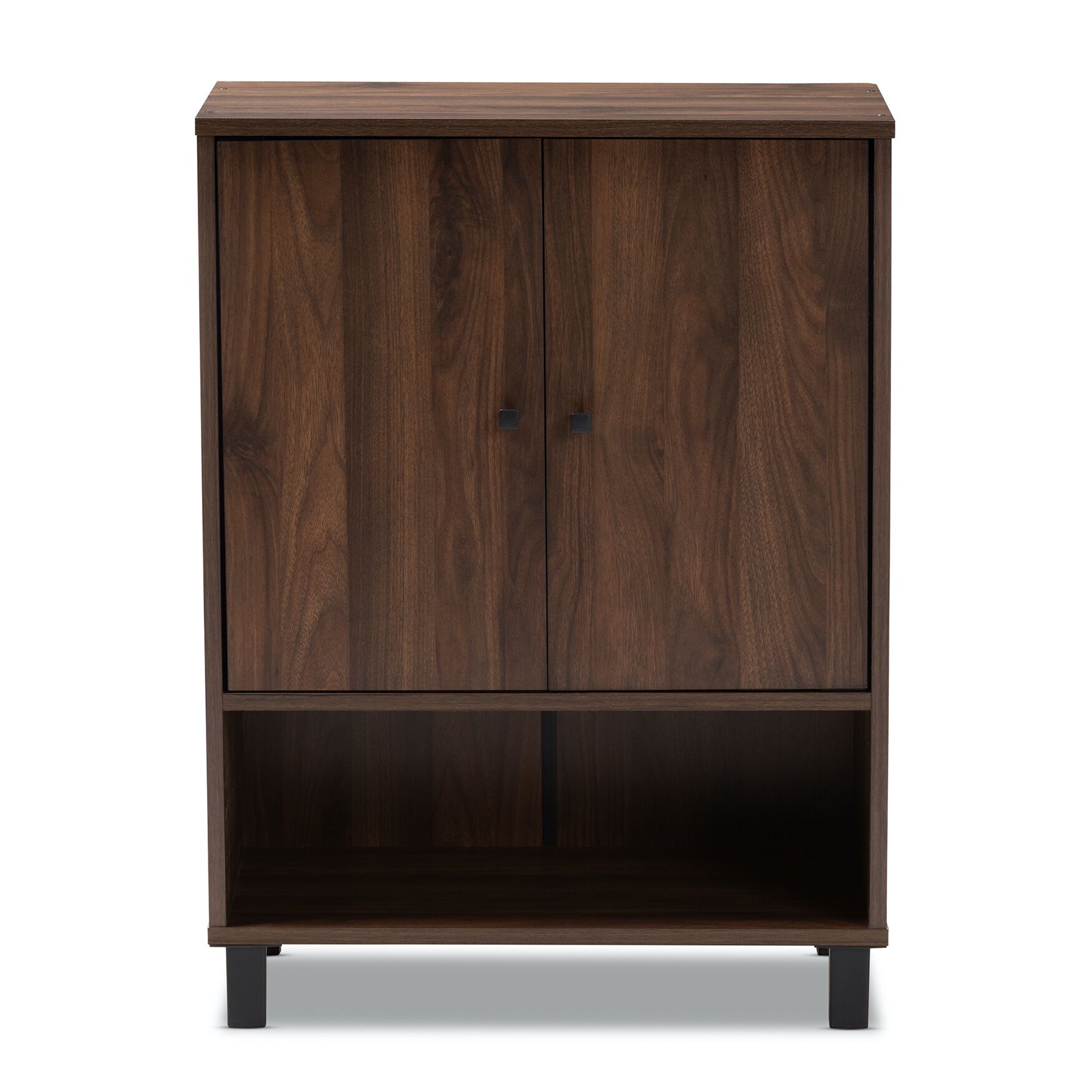 Rossin Modern and Contemporary Walnut Brown Finished 2-Door Wood Entryway Shoe Storage Cabinet, , alternate image number 8