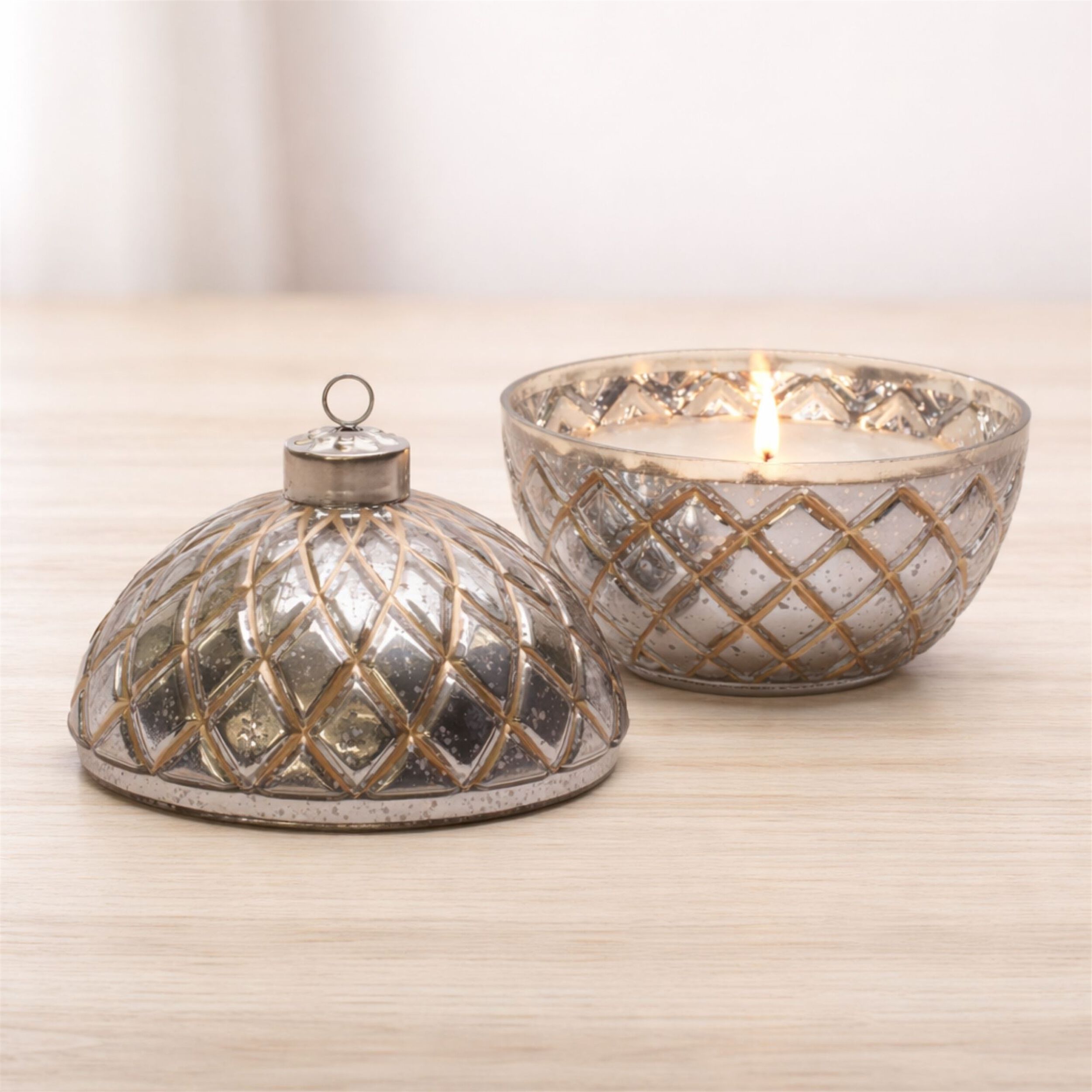 LED Candle Ornament 5.75 inchesD, SILVER, alternate image number 2
