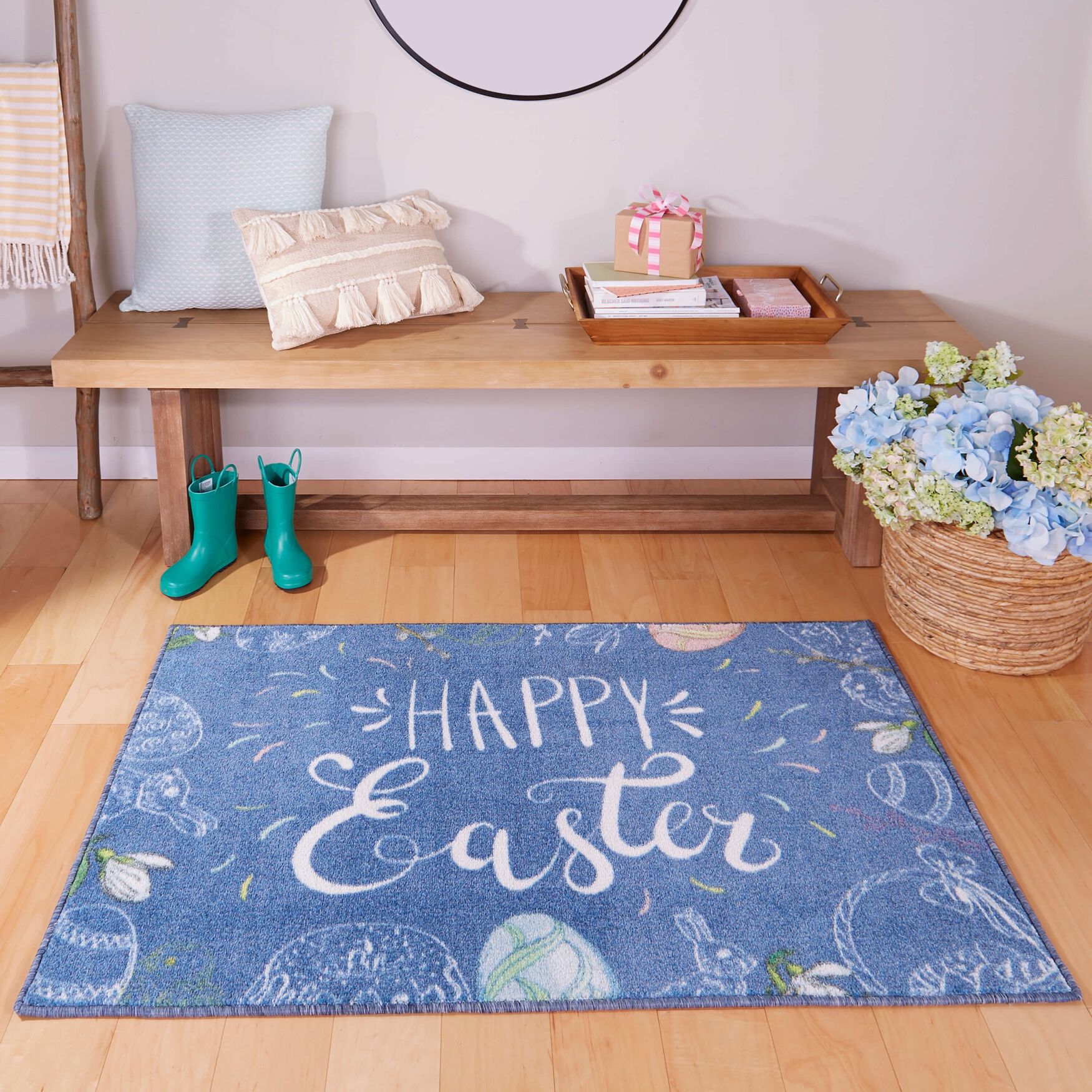 Happy Easter Charcoal Kitchen Rug, , alternate image number 3
