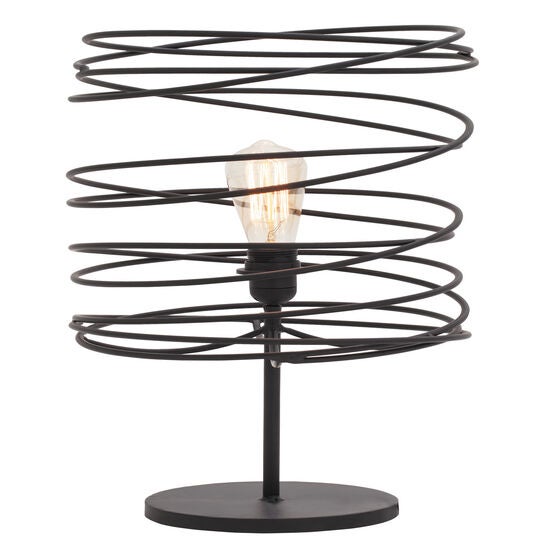 Black Metal Industrial Table Lamp, BLACK, hi-res image number null