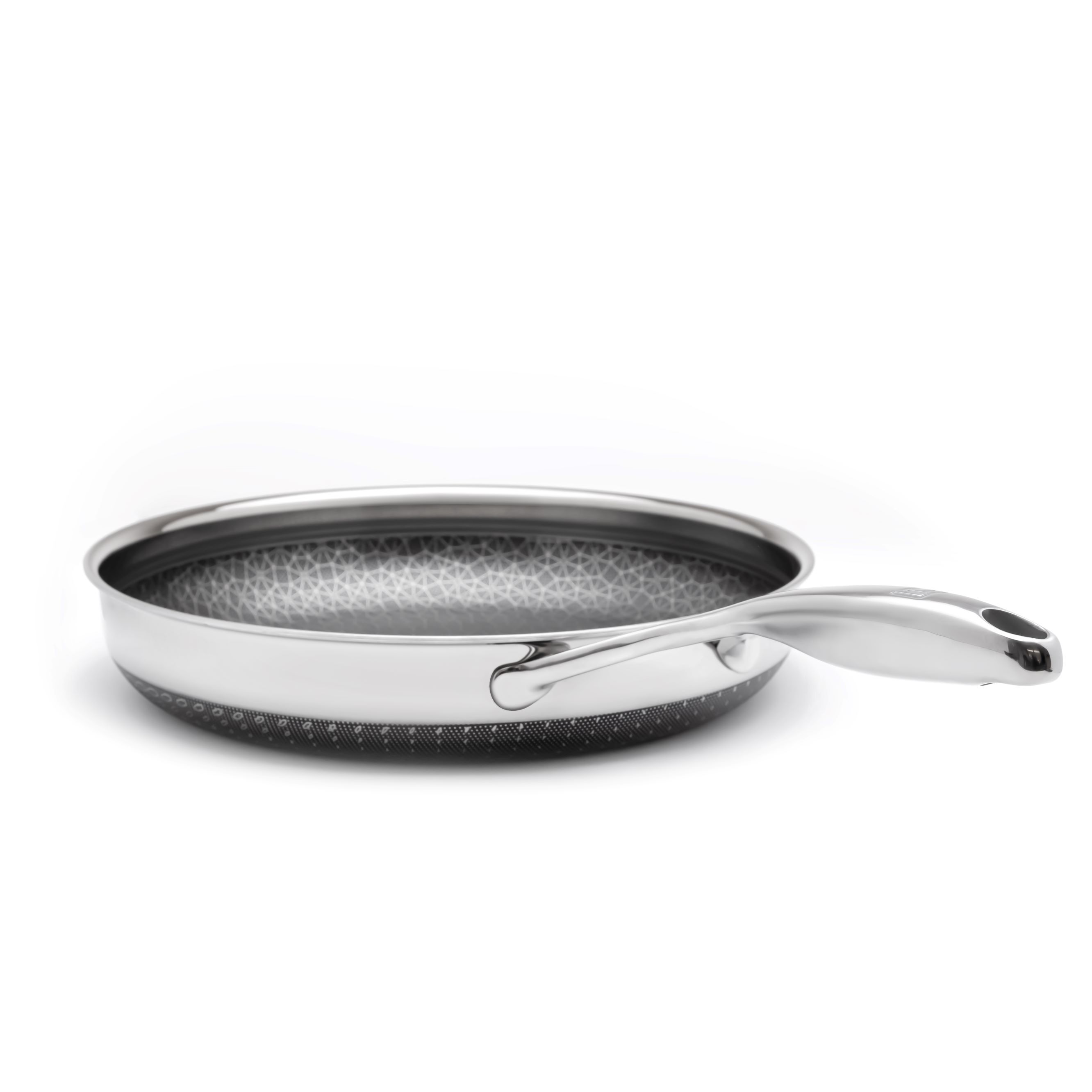 LIVWELL DiamondClad&trade; 12 inches Hybrid Nonstick Stainless Steel Frying Pan, Dishwasher Safe, PFOA-free &ndash; Silver/Black, SILVER, alternate image number 2