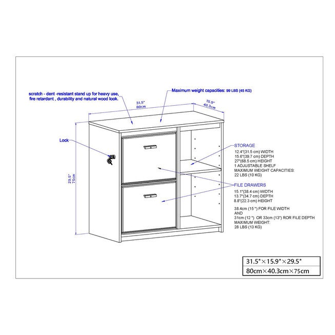 Saint Birch Elma File Cabinet In Washed Gray File Cabinet, , alternate image number 6