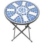 Lori Mosaic Folding Side Table, BLUE WHITE, hi-res image number null