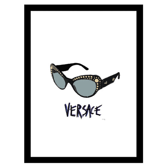Versace Sunglasses - Black / Blue - 14x18 Framed Print, BLACK BLUE, hi-res image number null