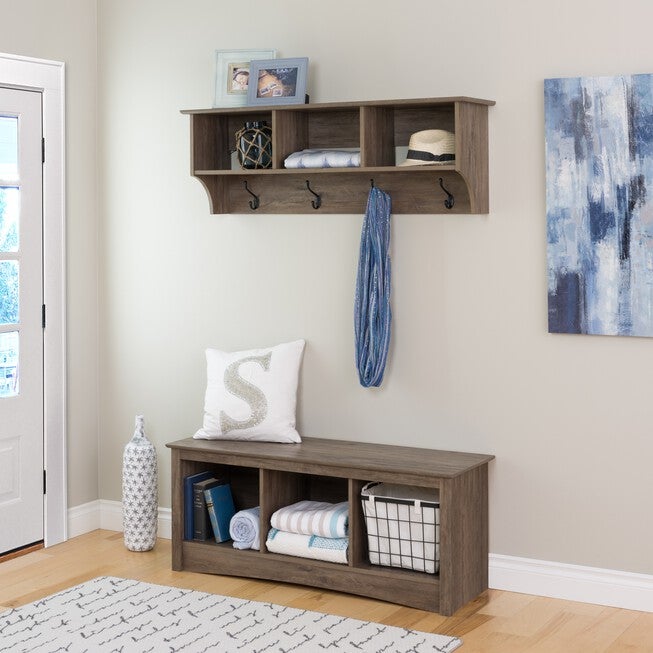 48 inches Wide Hanging Entryway Shelf Drifted Gray, , on-hover image number null