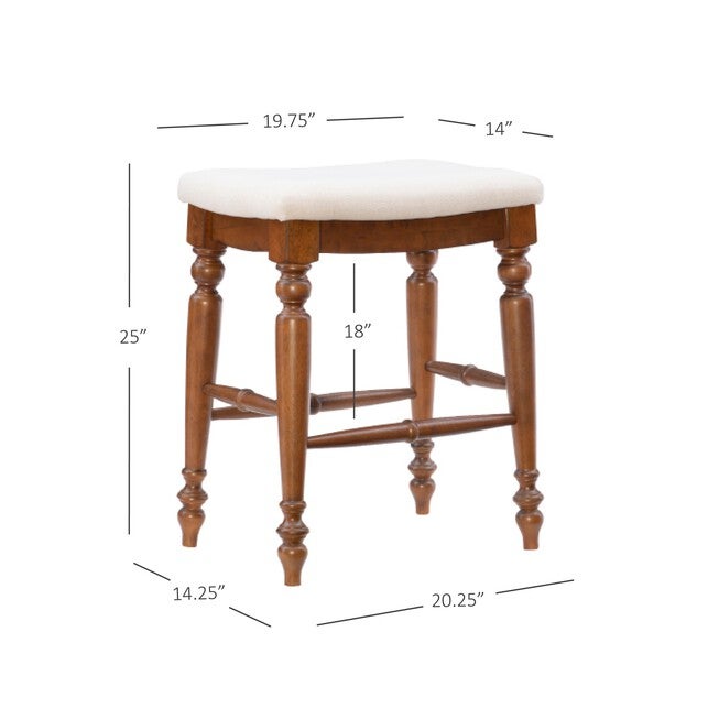 Marino Antique Walnut Counter Stool Backless Stools, , alternate image number null