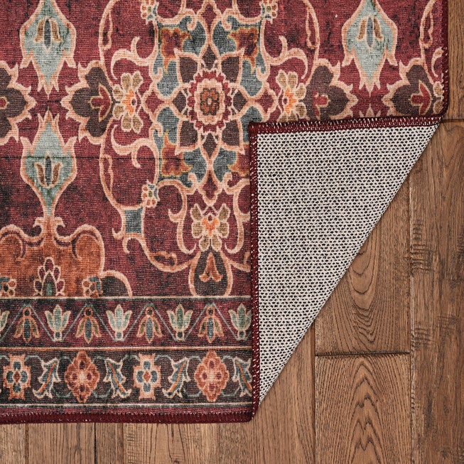 Washable Neil Garnet/Ivory Rug, , on-hover image number 1