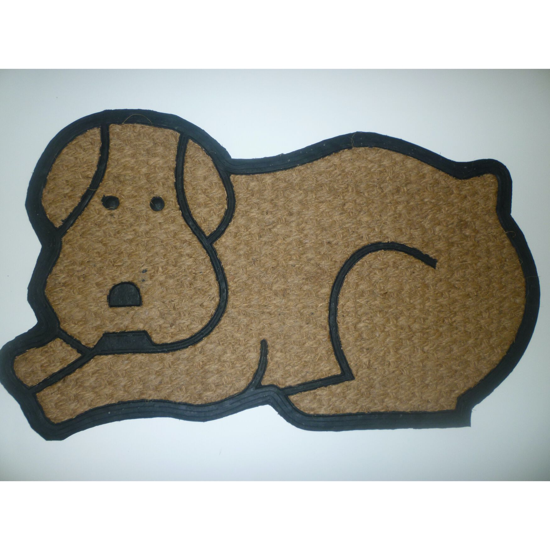 Shaped Dog Flat Weave Coir Mat With Rubber Backing Floor Coverings, MULTI, hi-res image number 0