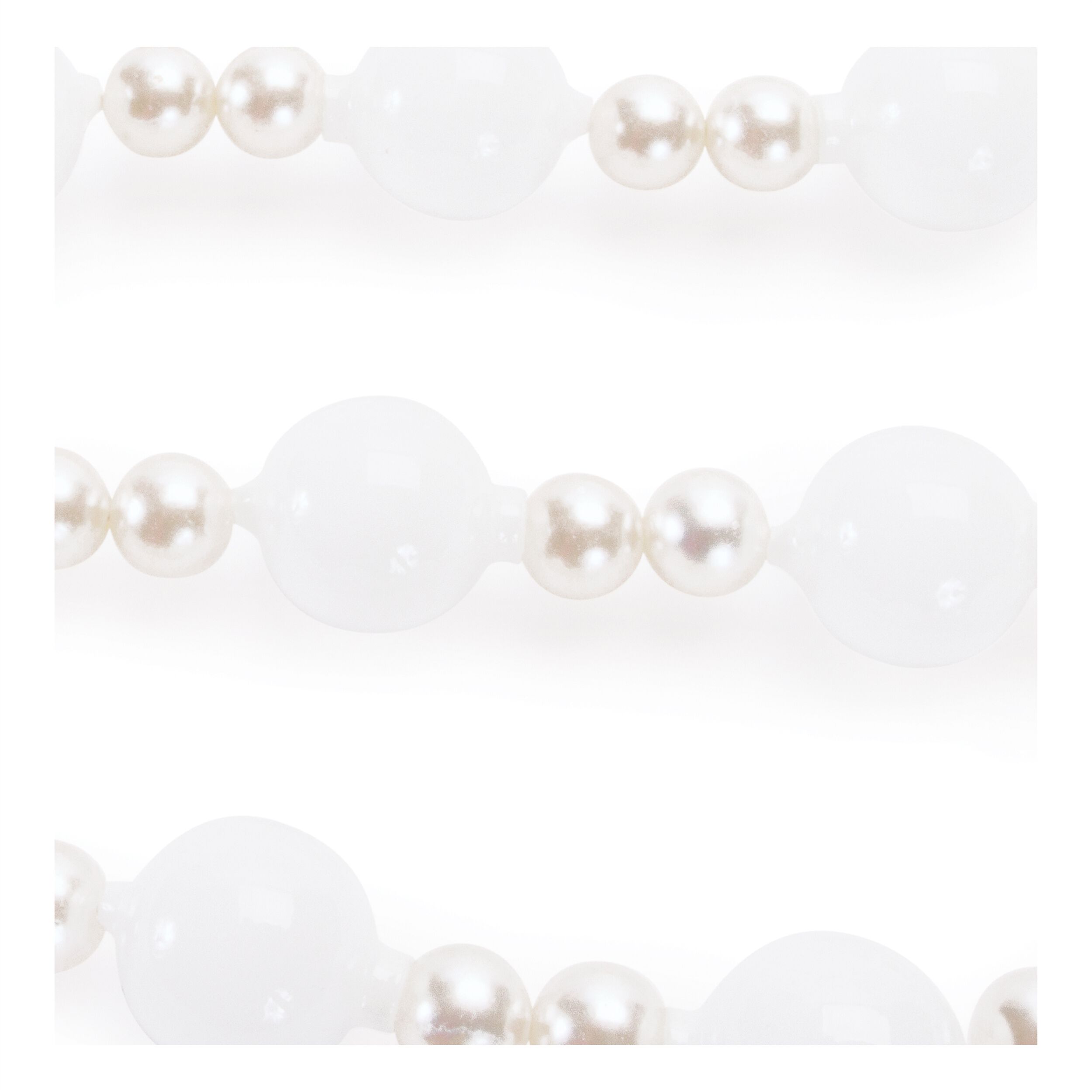 White and Pearl Glass Ball Garland 32 inches, WHITE, alternate image number 3
