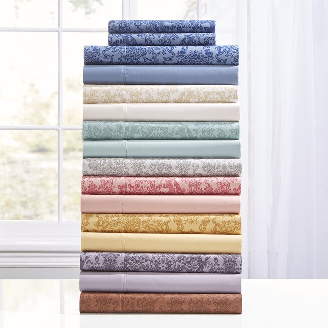 Printed Damask 6-PC. Sheet Set, , alternate image number null