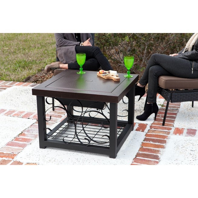 Hammer Tone Bronze Finish Cocktail Table Fire Pit, , alternate image number 5