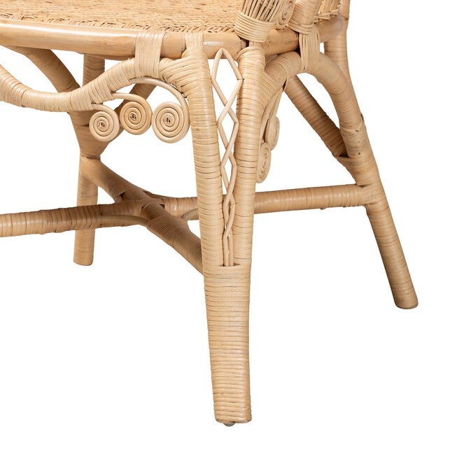 Ratu Modern Bohemian Natural Brown Rattan Accent Chair, , alternate image number 5