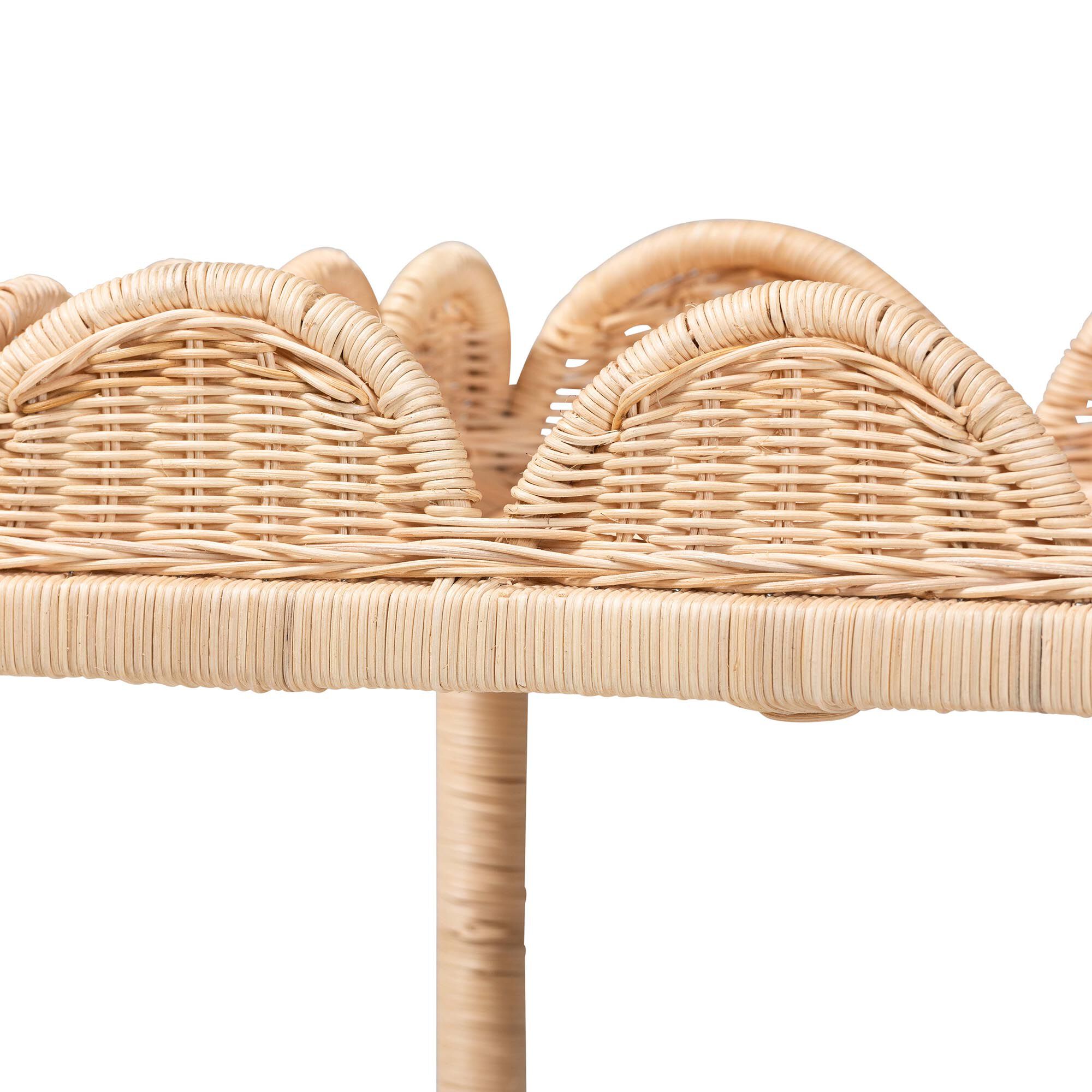 Eloisa Natural Rattan End Table, BROWN, alternate image number 4