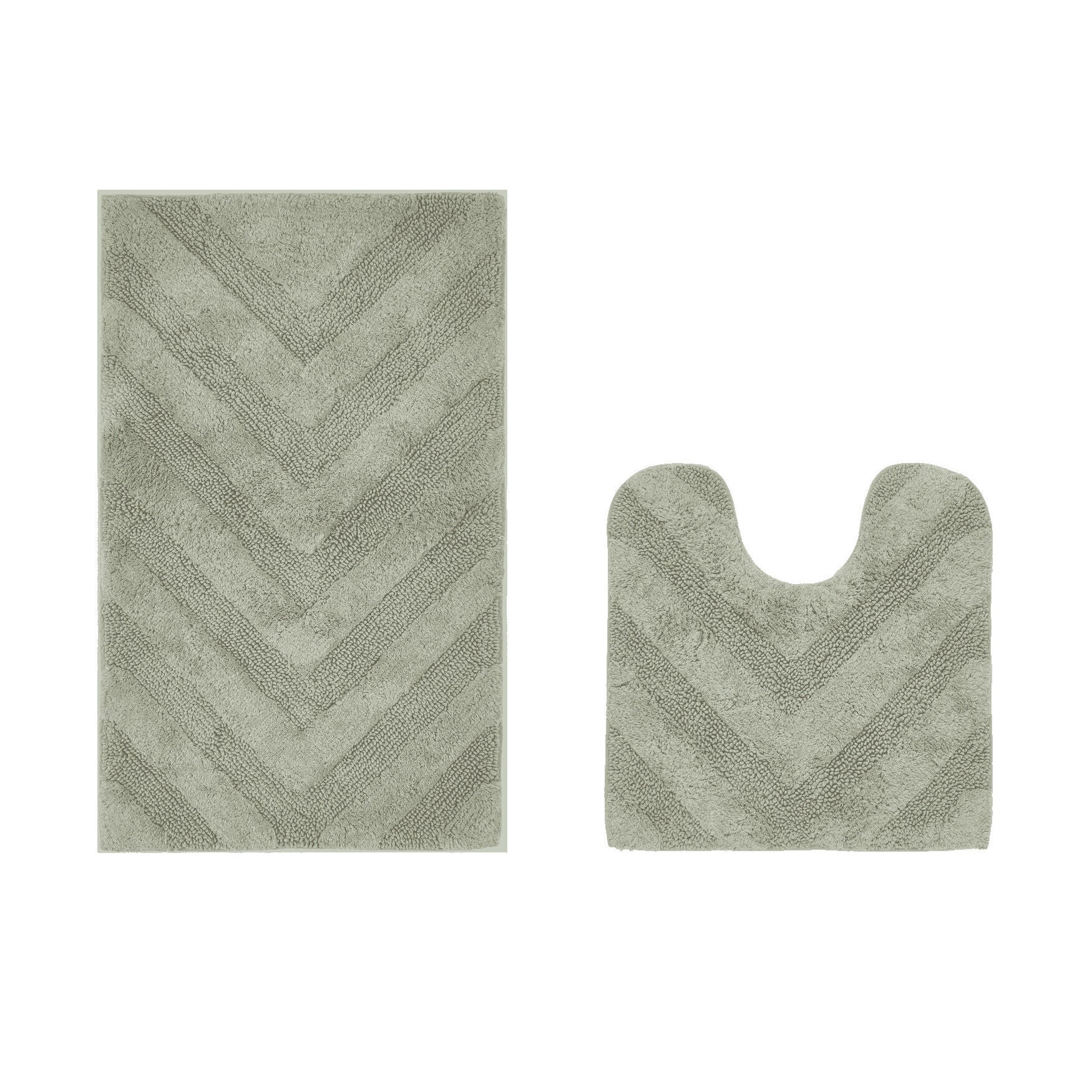 Hugo Collection 100% Cotton 2 Piece (20 inches X 20 inches | 21 inches X 34 inches) Bath Rug Set, SAGE, hi-res image number 0