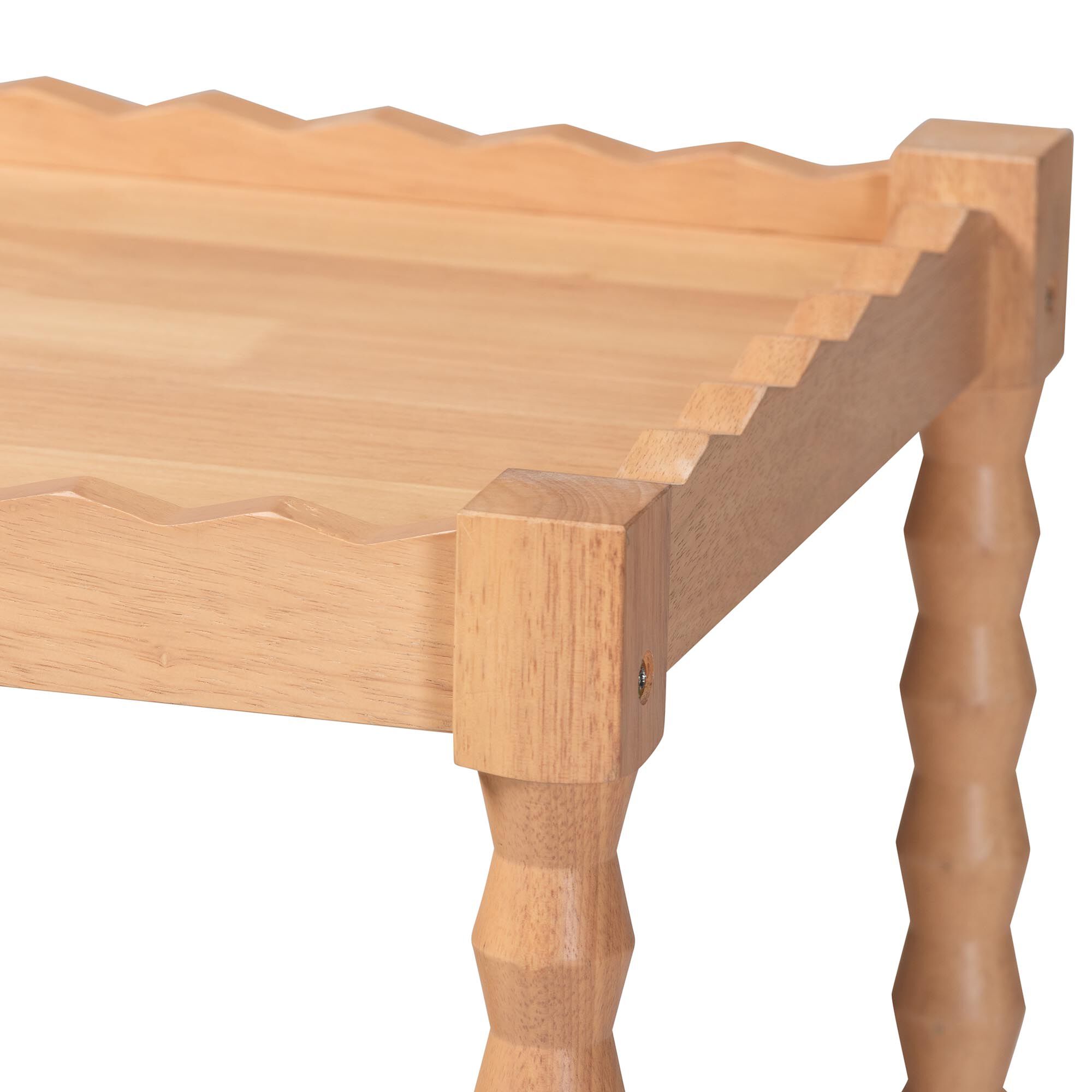 Seamus 3-Tier Beech Brown Book Cart with Bobbin Frame, BROWN, alternate image number 4