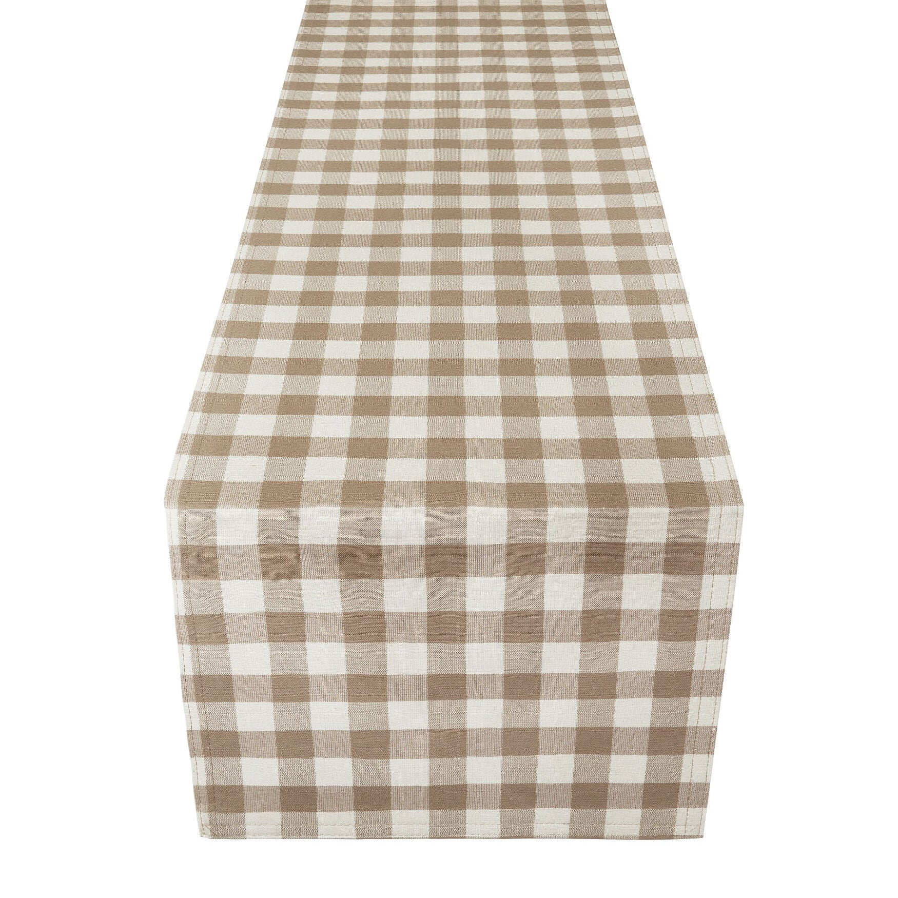 Buffalo Check Table Runner - 13-in x 90-in, TAUPE, hi-res image number 0