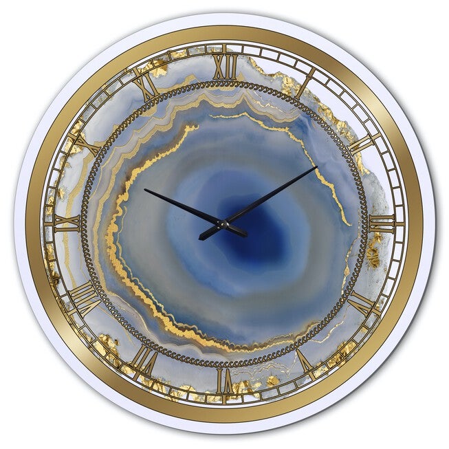 Golden Water Agate Oversized Fashion Wall Clock, , alternate image number null