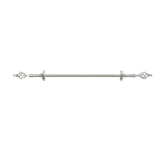 Metallo Lexus Telescoping Decorative Rod & Finial Set, SILVER, hi-res image number null