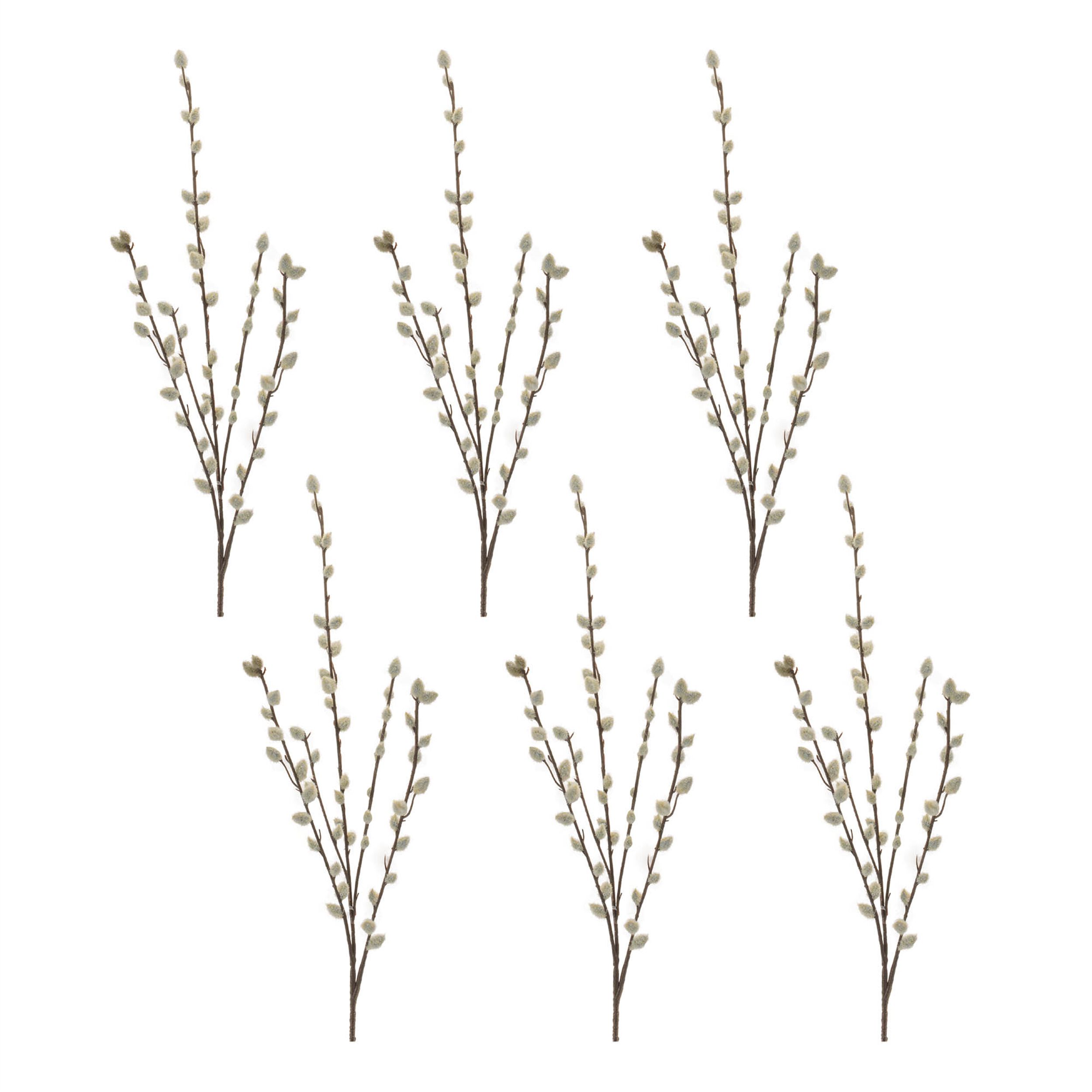 Pussy Willow Twig Spray Set of 6, GREEN, alternate image number 2
