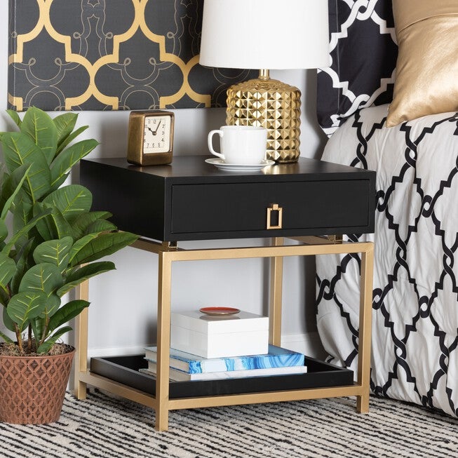 Melosa Modern Glam And Luxe 1-Drawer End Table, , alternate image number 13