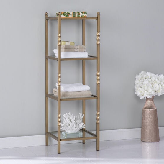 Reinzo 4-Tier Bathroom Shelf, GOLD, hi-res image number null
