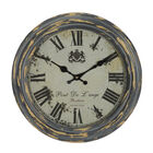 Black Metal Farmhouse Wall Clock, BLACK, hi-res image number null
