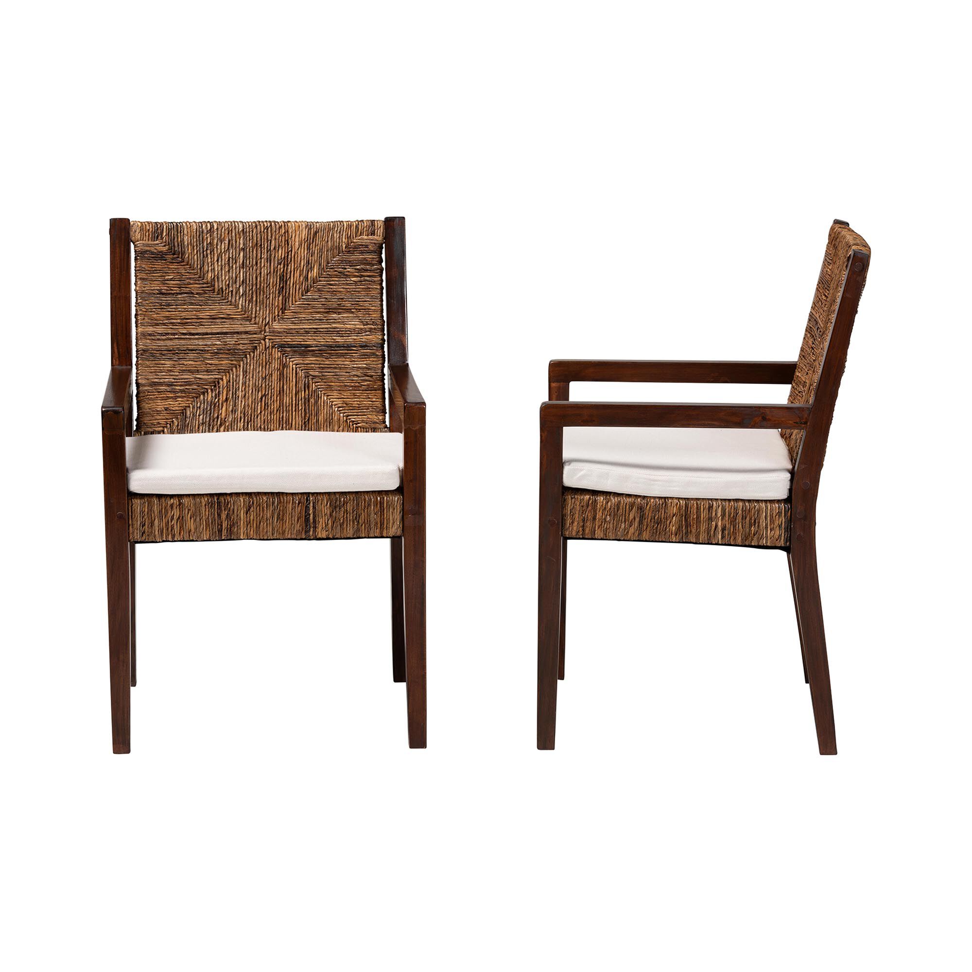 Cordoba 2-Piece Handwoven Seagrass Armchairs, BROWN, alternate image number 3