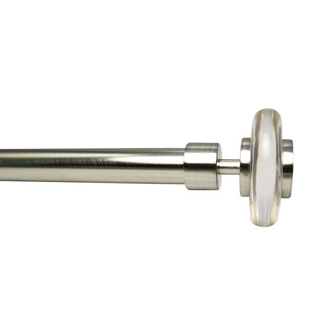 Crystale Aura Finial Window Curtain Rod Set Window, BRUSHED NICKEL, hi-res image number 0