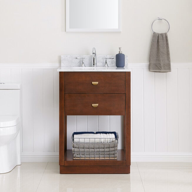Lellerman Italian Marble Bath Vanity Sink, BROWN, hi-res image number 0