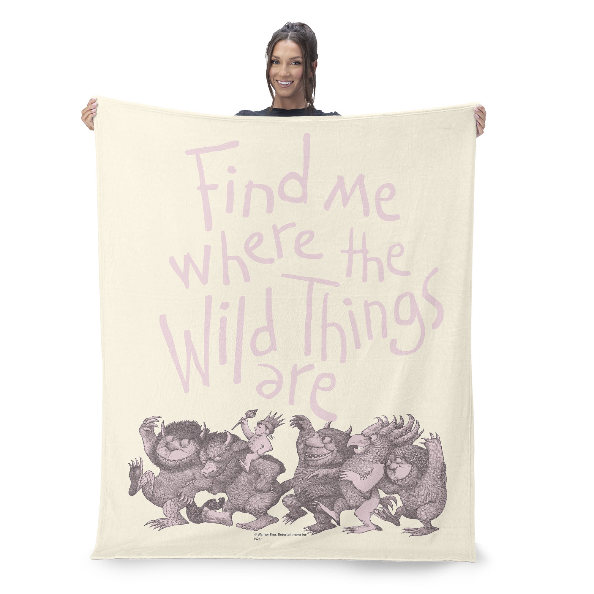 Warner Bros. Where the Wild Things Are Find Me Pink Silk Touch Throw Blanket 40x50 Inches, BROWN, on-hover image number 1