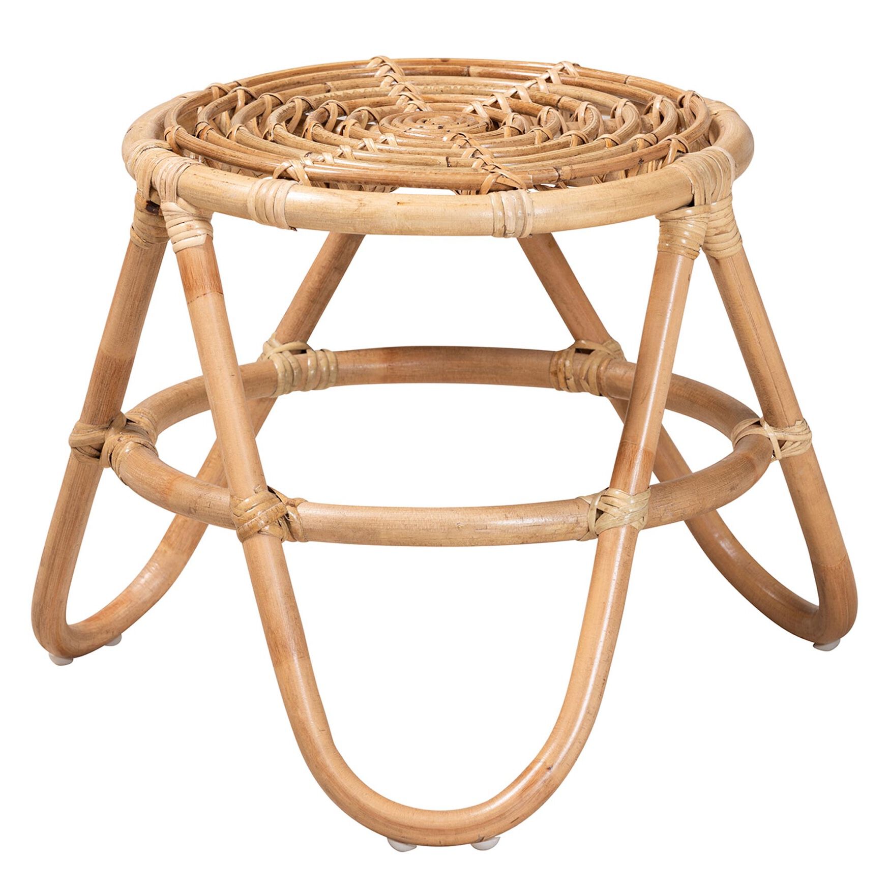 Jacinda Modern Bohemian Natural Brown Rattan End Table, , on-hover image number 1