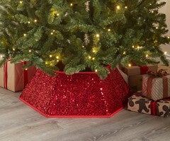 28" Foldable Hexagon Sequin Tree Collar