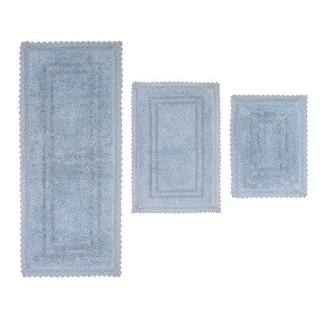 Opulent 3 Piece Bath Rug Collection, BLUE, hi-res image number 0