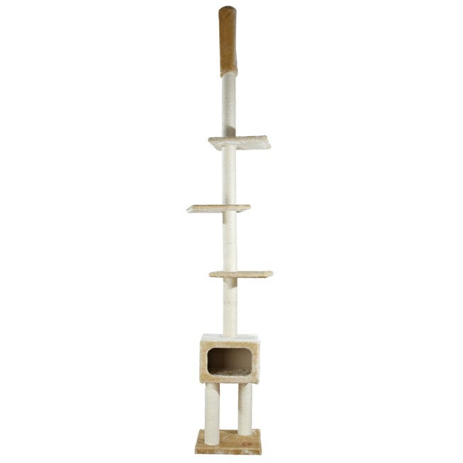 Santander Cat Tower Floor to Ceiling, BEIGE, hi-res image number 0