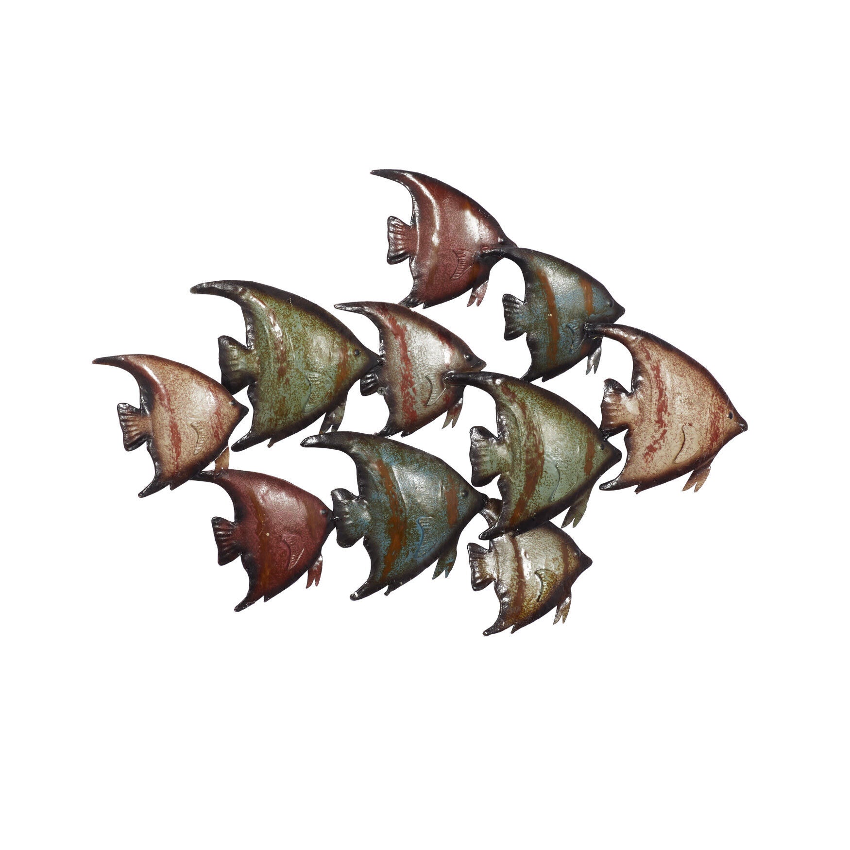 Multi Colored Metal Coastal Fish Wall Decor, , alternate image number 3